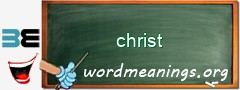 WordMeaning blackboard for christ